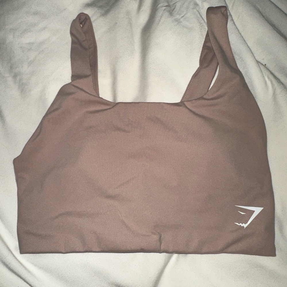 GYMSHARK TAUPE SPORTS BRA CROP TOP TANK